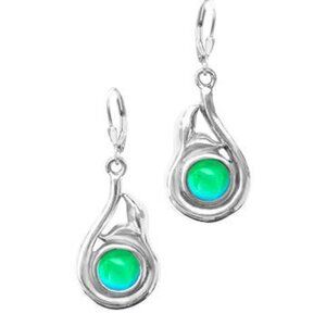 Whale's Tail Earrings Handmade Sterling Silver Crystal